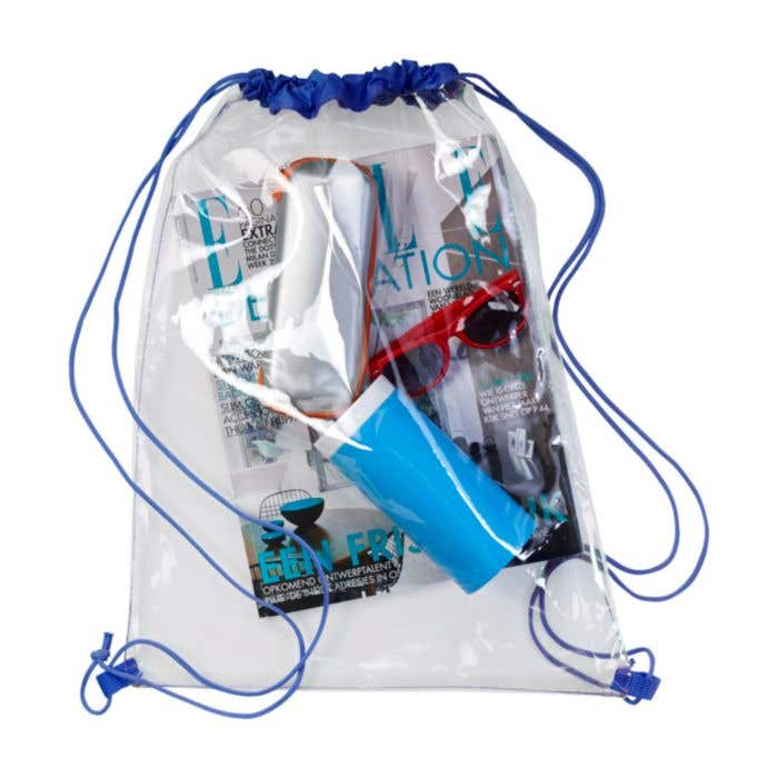 Rugzak Duo-Clear | 5 L | Trekkoord | Transparant | Gekleurde details