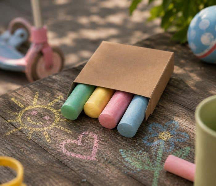 Craies de trottoir Quattro | 4 couleurs | En boîte en carton