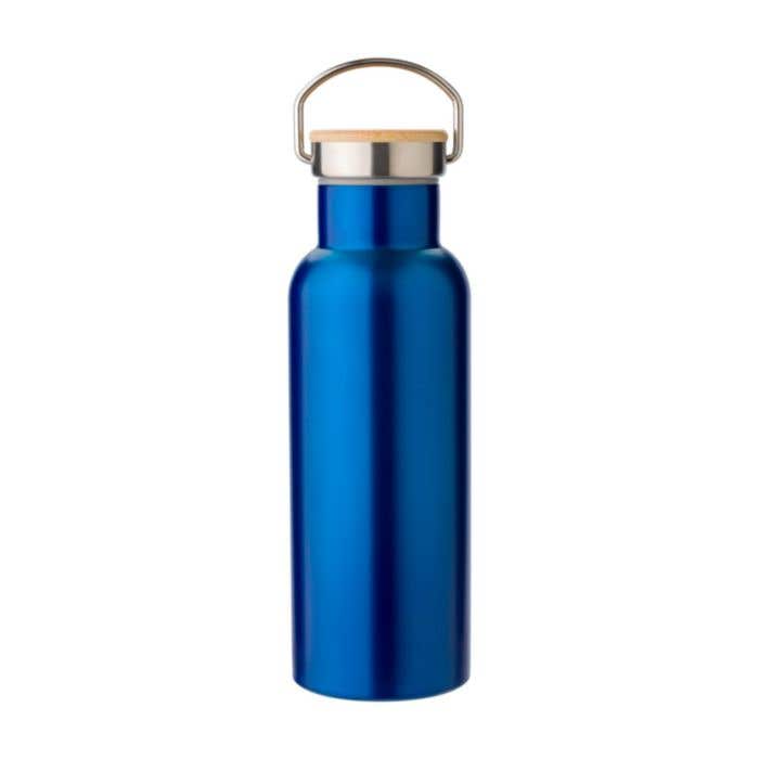 Gourde Bamostyle | 500 ml | Inox | Double paroi | Bouchon en bambou