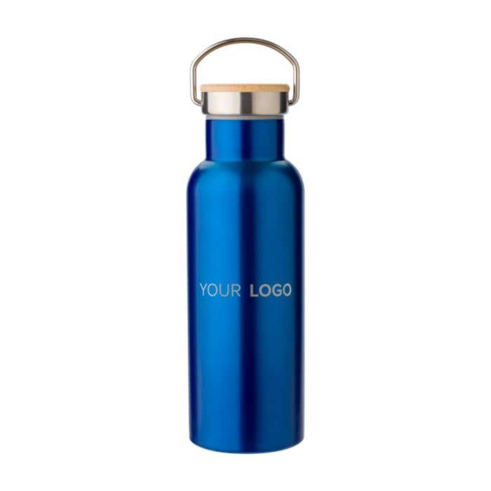 Drinkfles Bamostyle | 500 ml | RVS | Dubbelwandig | Bamboe dop