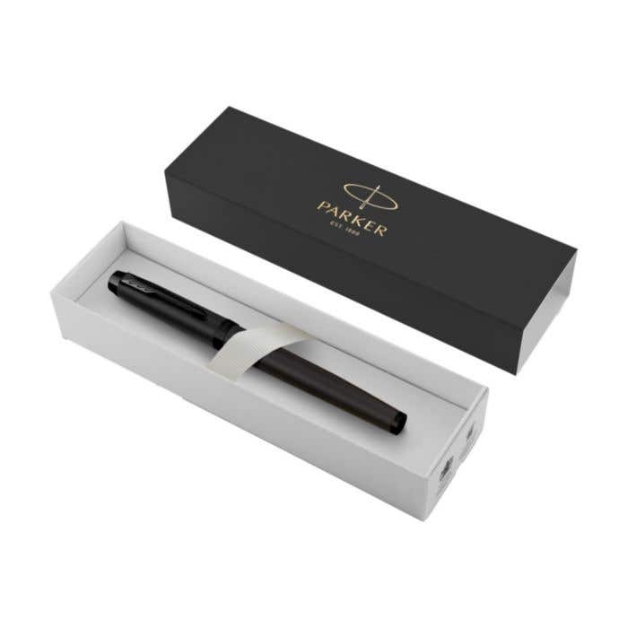 Parker Rollerpen IM Achromatic | Zwarte inkt | RVS | Afneembare dop