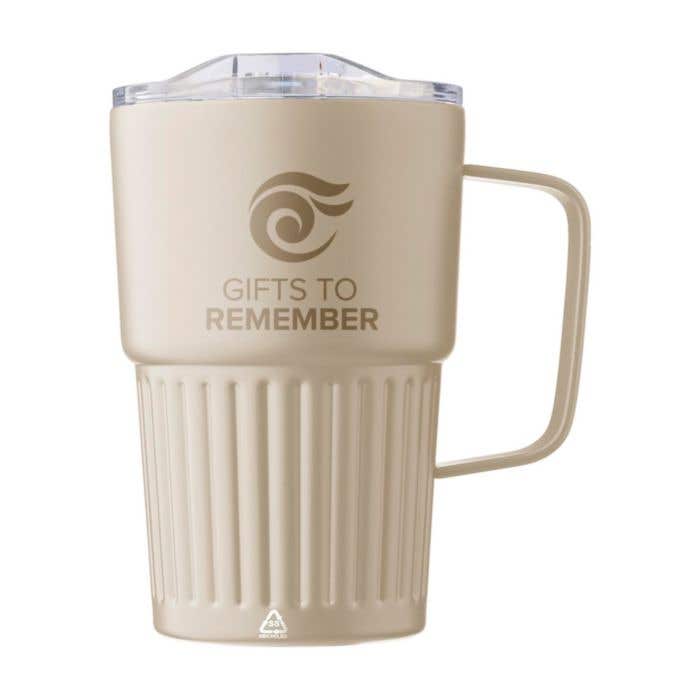 Drinkbeker Calo | 450 ml | RVS | Dubbelwandig | Met handvat