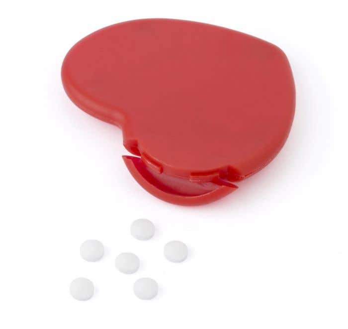 Boîte de menthes Heartbeat | 50 pièces | Sans sucre | Forme de cœur