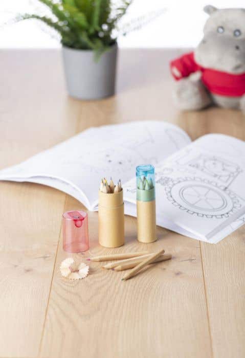Kleurpotlodenset Duo Small | 6 kleuren | Hout