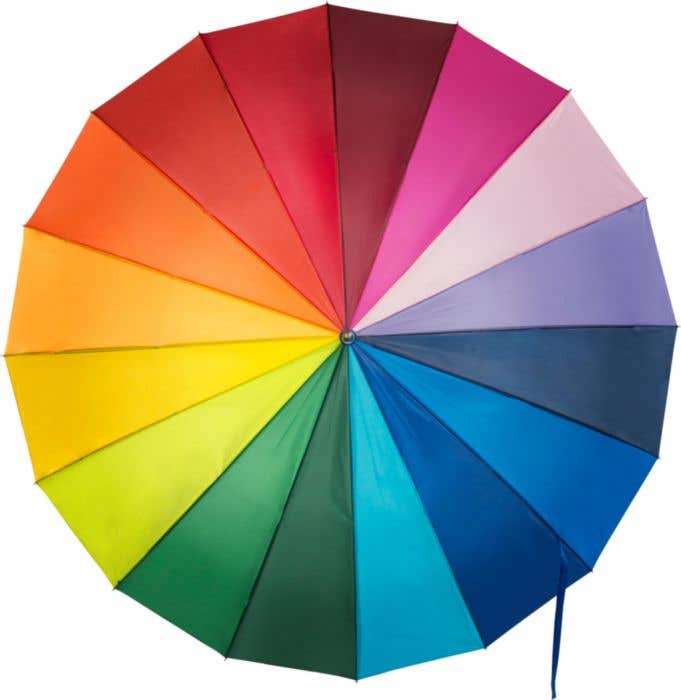 Golfparaplu Rainbow | Ø 128,5 cm | Houten handgreep