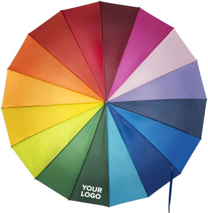Golfparaplu Rainbow | Ø 128,5 cm | Houten handgreep