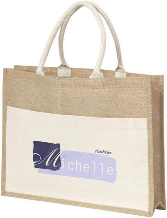 Boodschappentas Natural | 23 L | Jute | Katoenen detail
