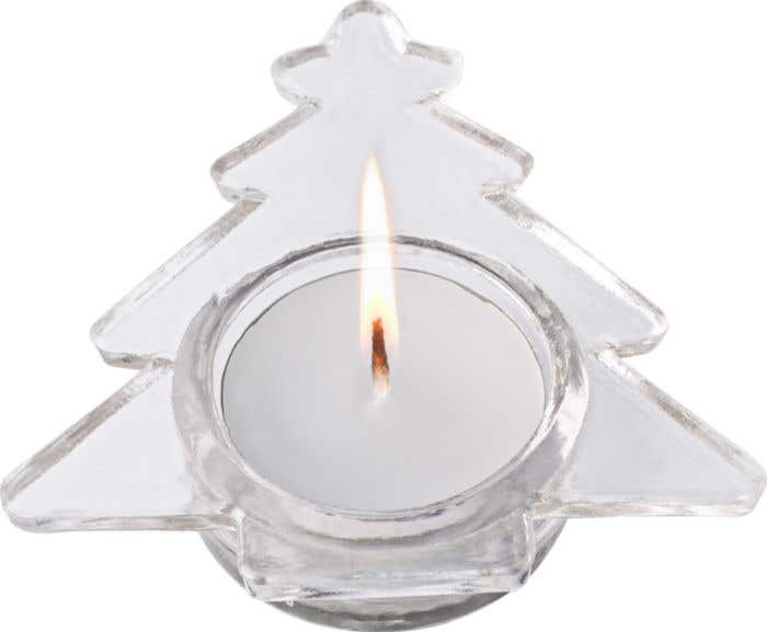 Theelichthouder X-Tree | Glas | Met waxinelichtje | In geschenkverpakking