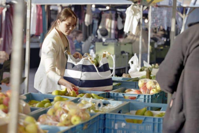 Sac de plage Femiline | 20 L | Anses en corde | Rayé