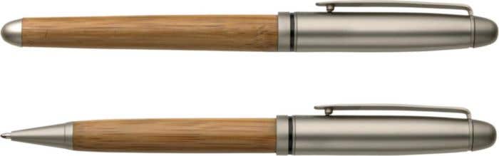 Parure d'écriture Bamboostic | Bambou | 2 pièces | Stylo à bille et roller