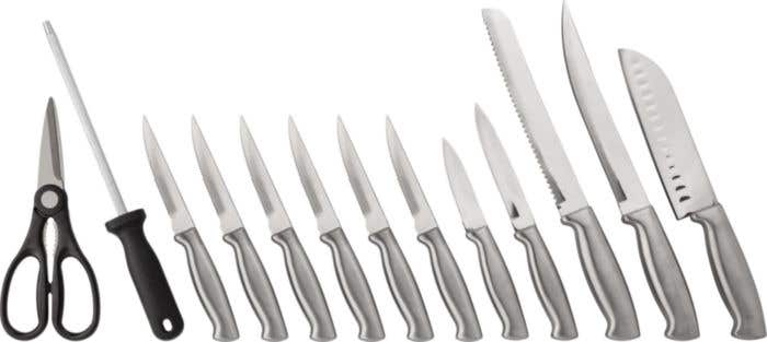 Set de couteaux Topchef | Inox | 14 pièces | Avec bloc à couteaux