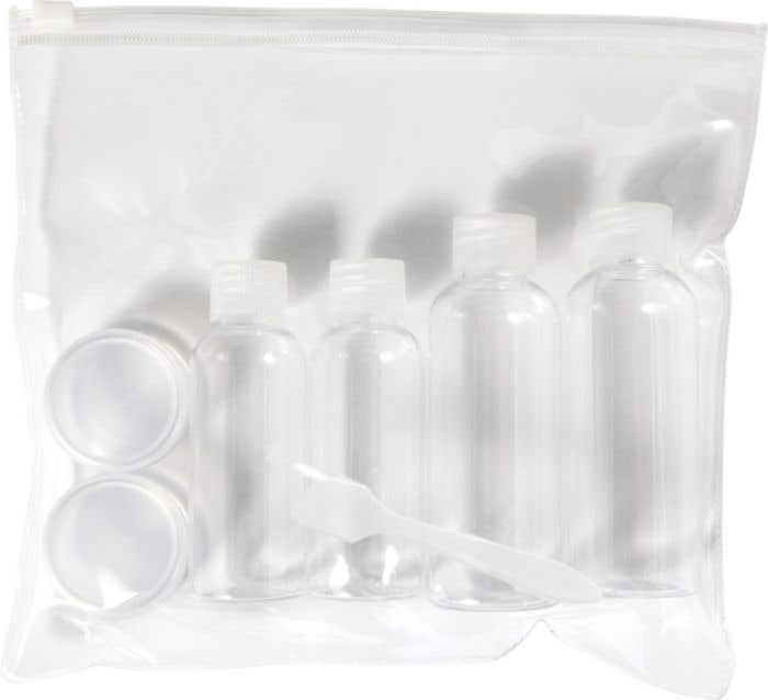 Reisset Liquido | 7-delig | Flesjes en potjes | Met spatel