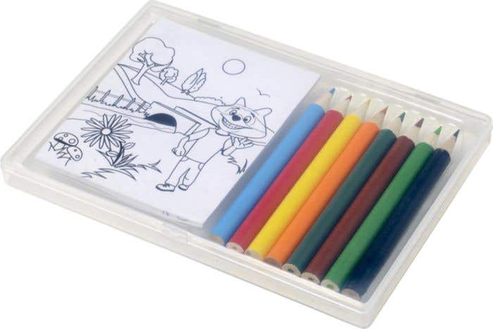 Tekenset Colorkid | 8 kleurpotloden | 20 kleurplaten