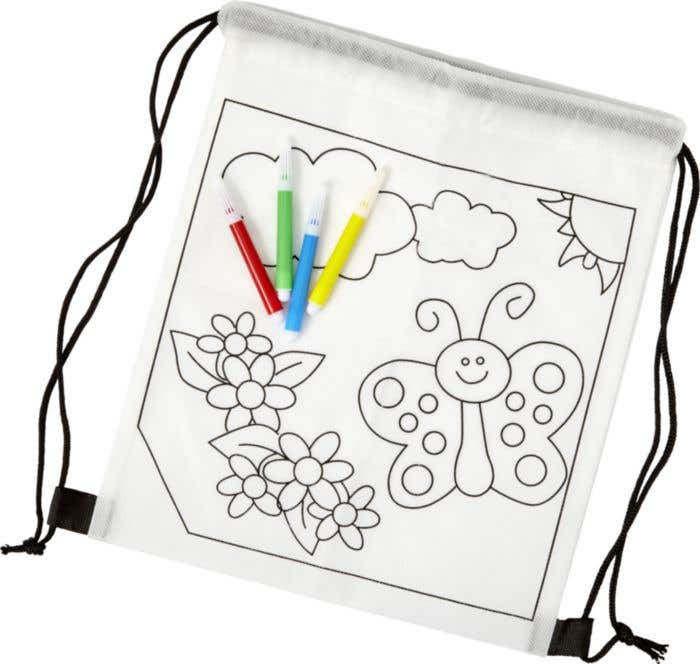 Rugzak Coloris | 2,5 L | Non-woven | Trekkoord | Met 4 stiften
