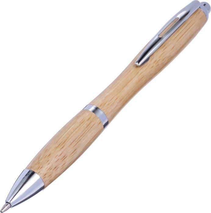 Stylo bille Cardiff Bamboo | Bambou | Détails métalliques