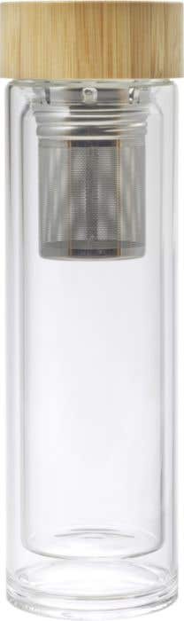 Drinkfles Teabam | 420 ml | Glas | Dubbelwandig | Met theezeef