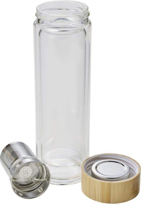 Drinkfles Teabam | 420 ml | Glas | Dubbelwandig | Met theezeef