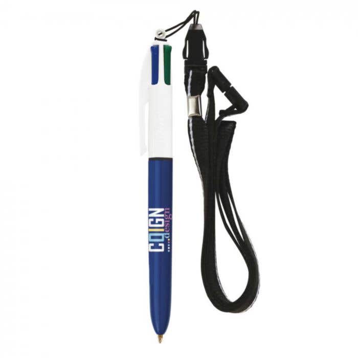 Stylo BIC 4-Colour + lanyard