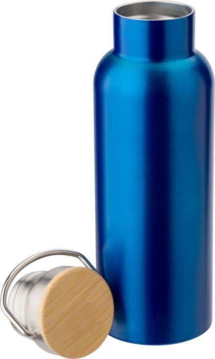Gourde Bamostyle | 500 ml | Inox | Double paroi | Bouchon en bambou