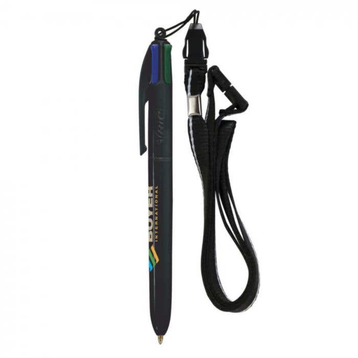 Stylo BIC 4-Colour + lanyard