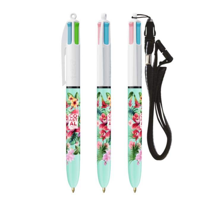 Stylo BIC 4-Colour Fashion + Lanyard