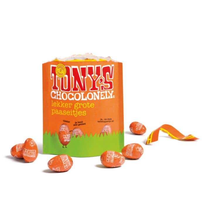 Paaseitjes Pouch Melk Karamel Zeezout 180g Tony's Chocolonely