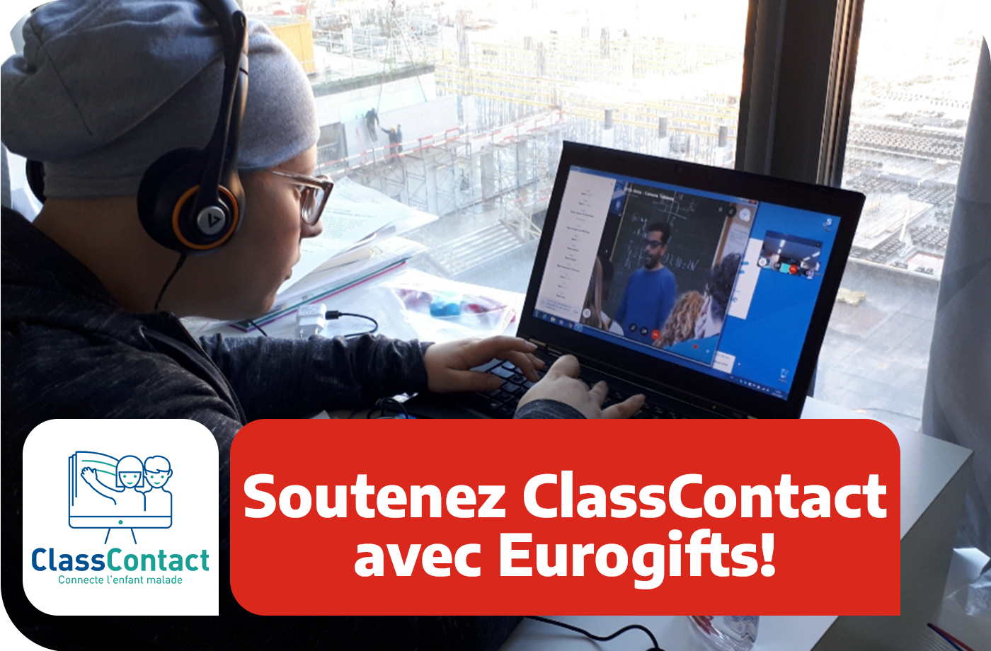 Soutenez ClassContact avec Eurogifts classroom, classcontact, logo, text